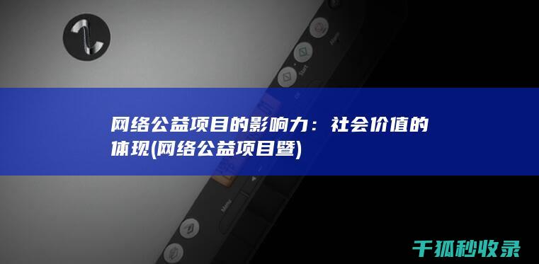 网络公益项目的影响力：社会价值的体现 (网络公益项目暨)